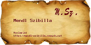 Mendl Szibilla névjegykártya